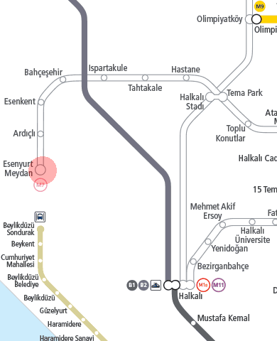 Esenyurt Meydan station map