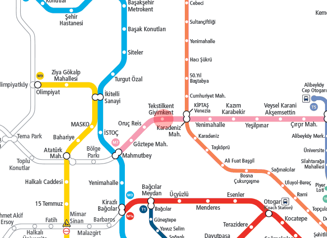 Giyimkent–Tekstilkent station map