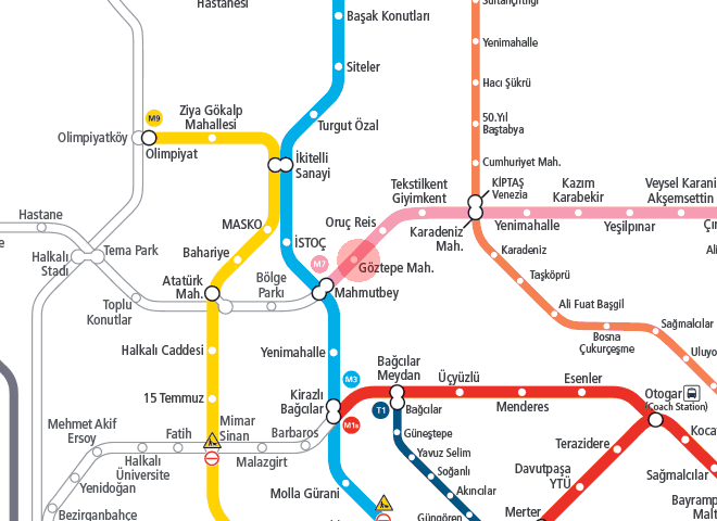 Goztepe Mahallesi station map