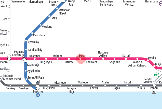 Gulsuyu station map