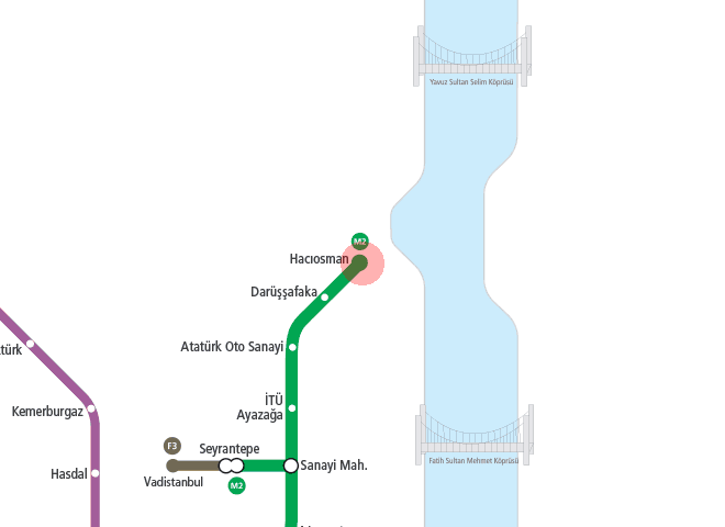 Haciosman station map