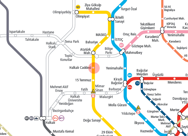 Halkali Caddesi station map