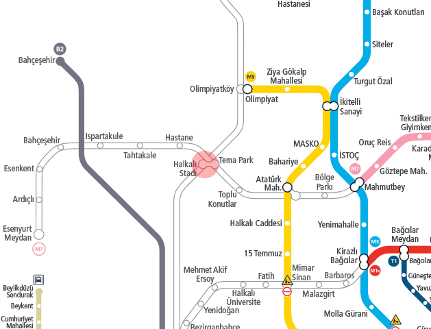 Halkali Stadi station map