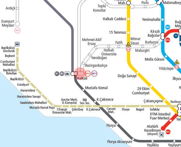 Halkali station map