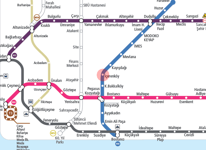 Icerenkoy station map