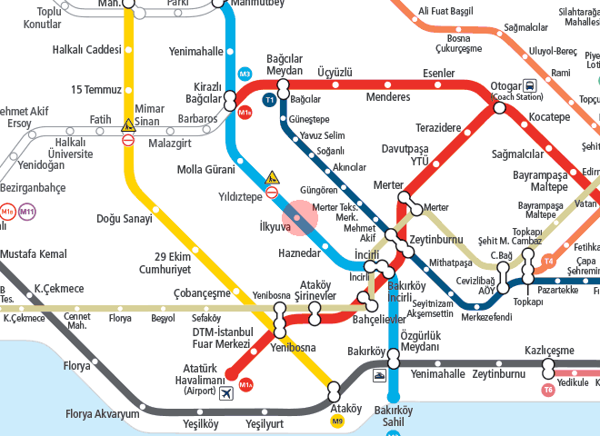 Ilkyuva station map