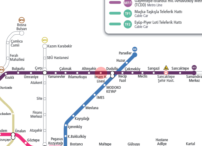 Imam Hatip Lisesi station map