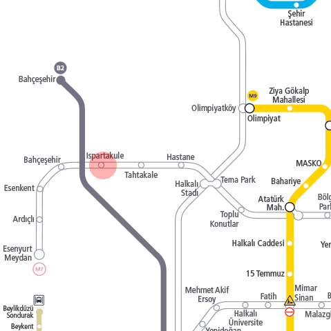 Ispartakule station map