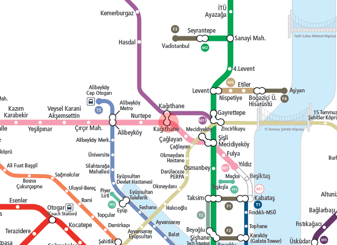 Kagithane station map