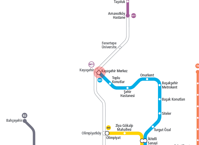 Kayasehir Merkez station map