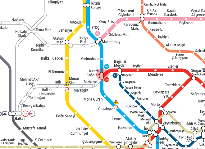 Kirazli station map