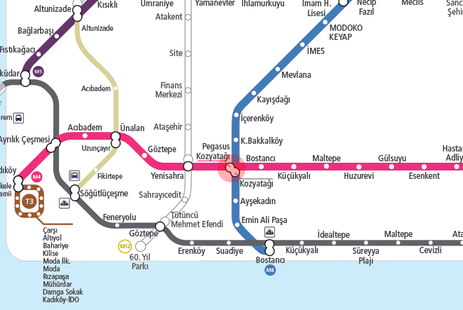 Kozyatagi station map