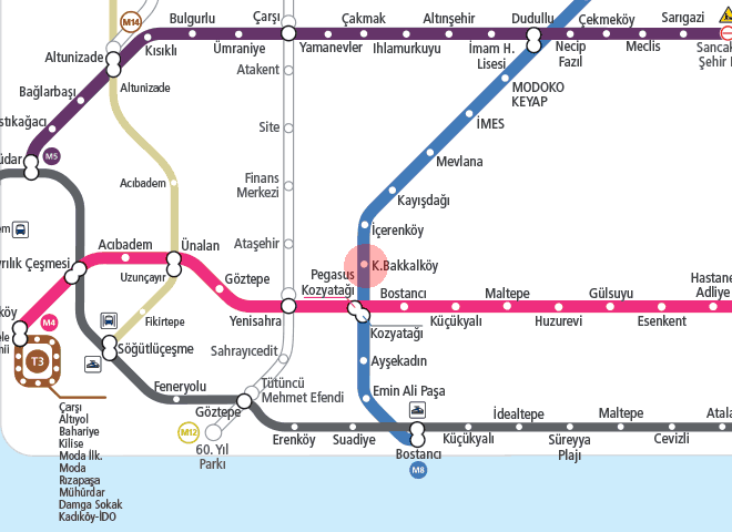 Kucukbakkalkoy station map