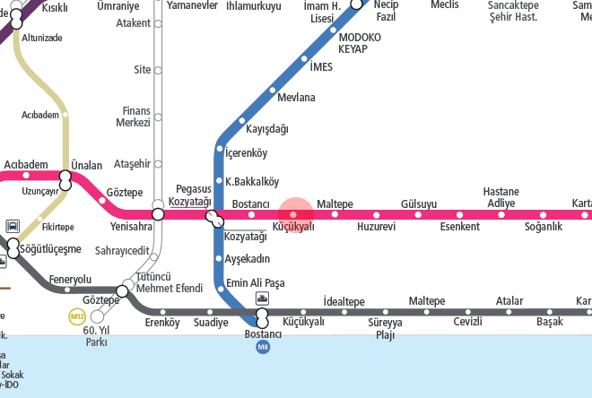 Kucukyali station map