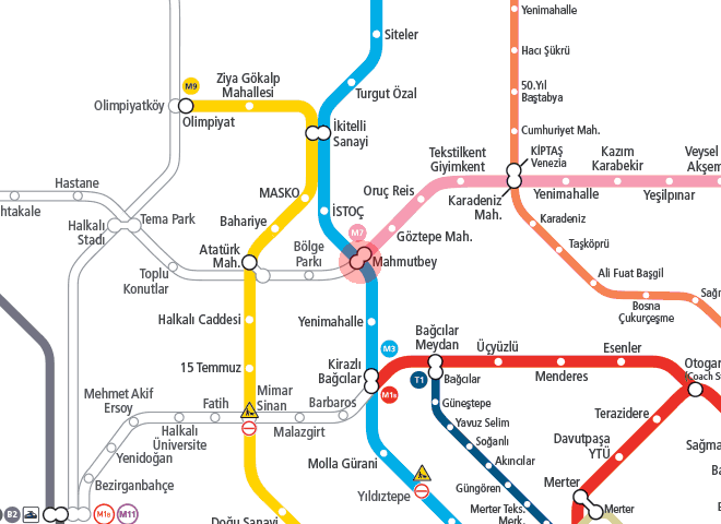 Mahmutbey station map