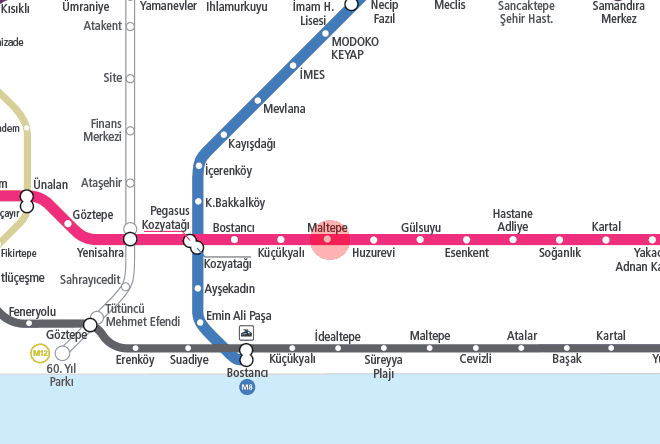 Maltepe station map