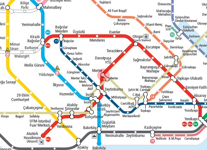 Merter station map