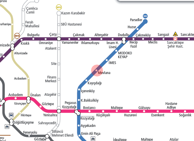 Mevlana station map