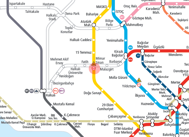 Mimar Sinan station map