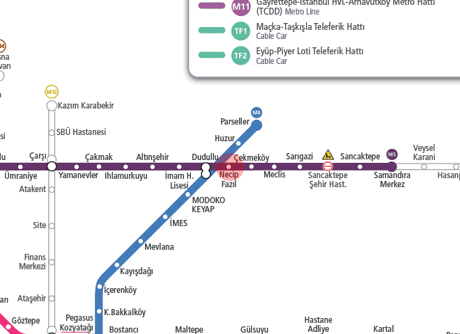 Necip Fazil station map