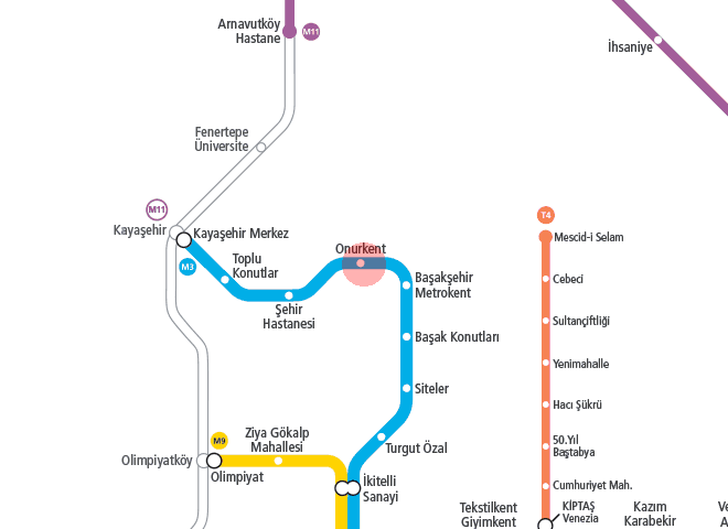 Onurkent station map