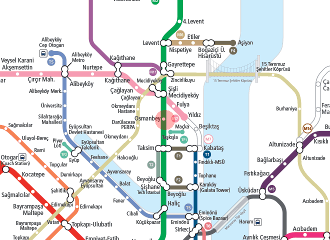 Osmanbey station map