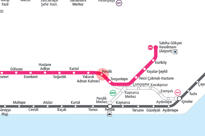 Pendik station map