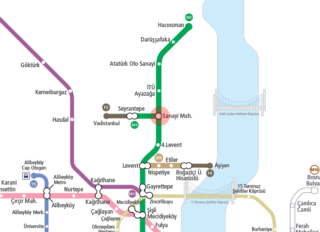 Sanayi Mahallesi station map