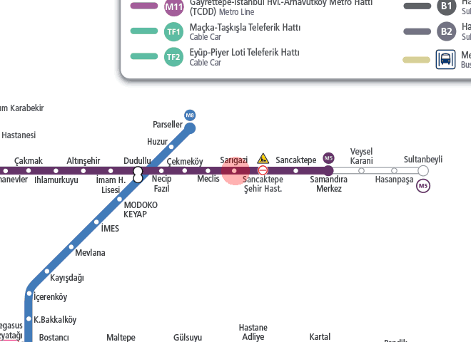 Sarigazi station map