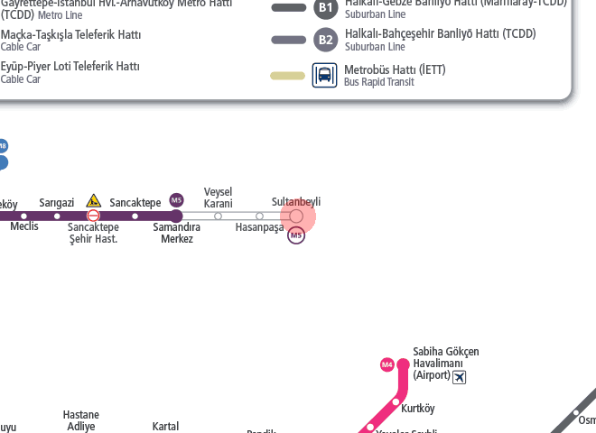 Sultanbeyli station map