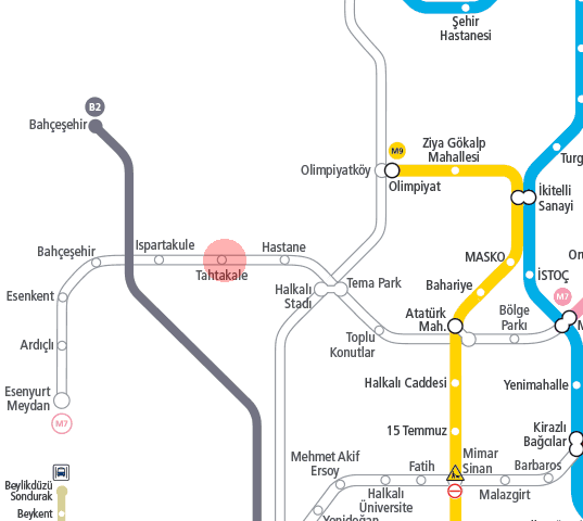 Tahtakale station map