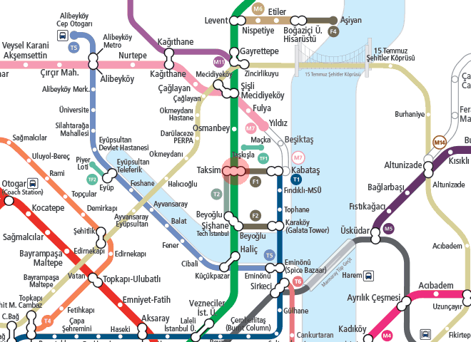 Taksim station map