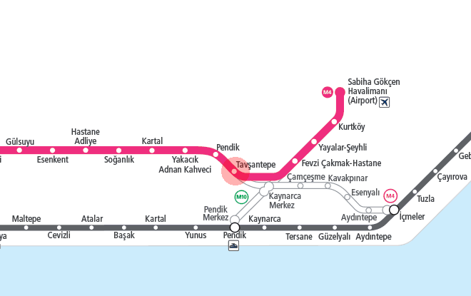 Tavsantepe station map