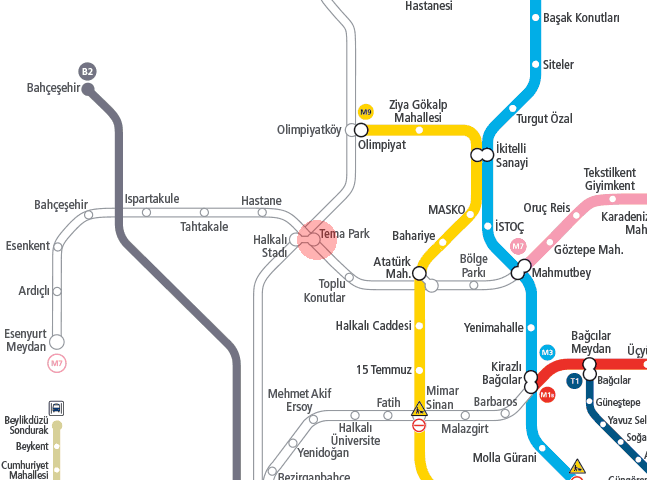 Tema Park station map