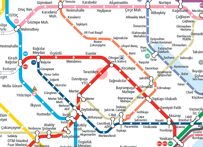 Terazidere station map