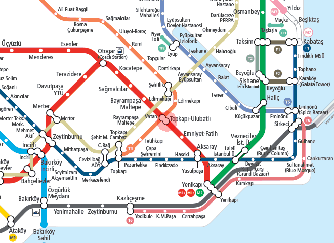 Topkapi-Ulubatli station map