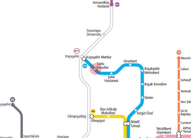 Toplu Konutlar station map