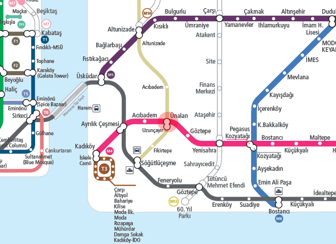 Unalan station map