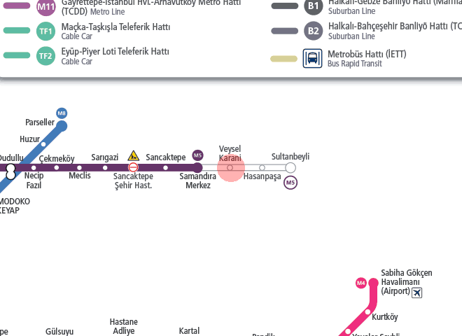 Veysel Karani station map