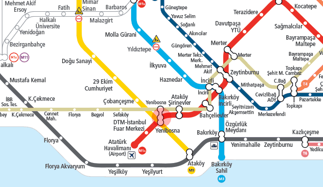 Yenibosna station map