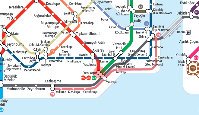 Yenikapı station map