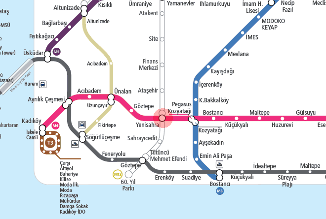 Yenisahra station map