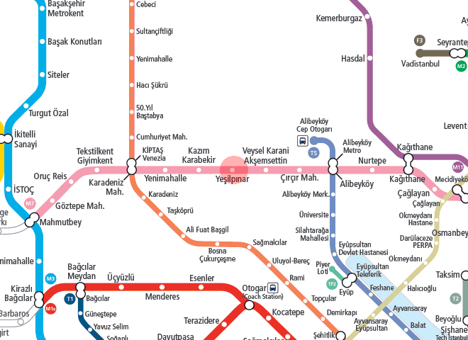 Yesilpinar station map