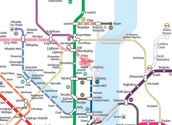 Yildiz station map