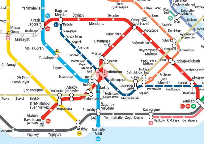 Zeytinburnu station map