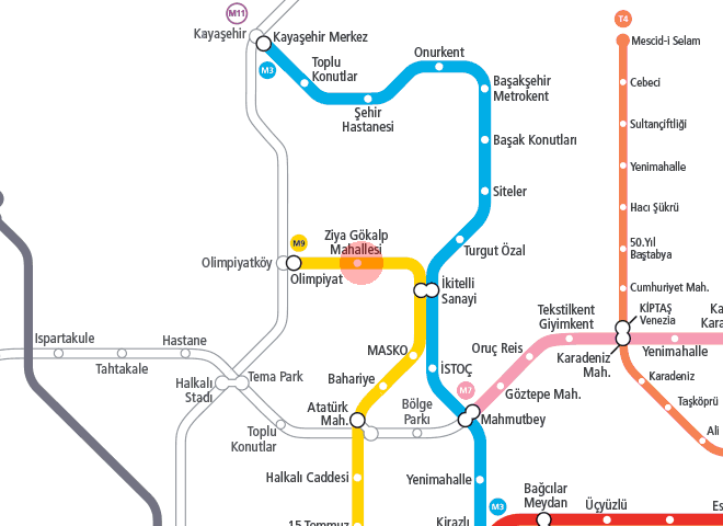 Ziya Gokalp Mahallesi station map