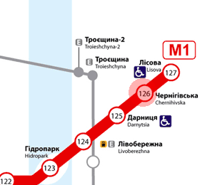Chernihivska station map