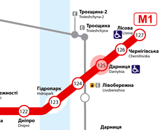 Darnytsia station map