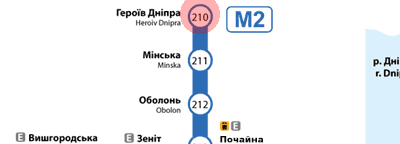 Heroiv Dnipra station map