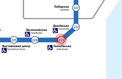 Holosiivska station map